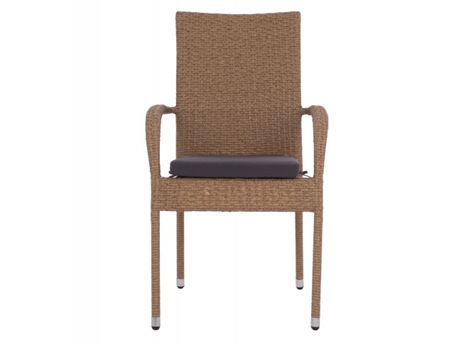 ΠΟΛΥΘΡΟΝΑ ΜΕΤΑΛΛΙΚΗ ΜΕ ΜΑΞΙΛΑΡΙ WICKER ΚΑΦΕ 55x64x93Υ εκ.
