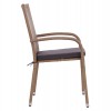 ΠΟΛΥΘΡΟΝΑ ΜΕΤΑΛΛΙΚΗ ΜΕ ΜΑΞΙΛΑΡΙ WICKER ΚΑΦΕ 55x64x93Υ εκ.
