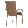 ΠΟΛΥΘΡΟΝΑ ΜΕΤΑΛΛΙΚΗ ΜΕ ΜΑΞΙΛΑΡΙ WICKER ΚΑΦΕ 55x64x93Υ εκ.