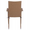 ΠΟΛΥΘΡΟΝΑ ΜΕΤΑΛΛΙΚΗ ΜΕ ΜΑΞΙΛΑΡΙ WICKER ΚΑΦΕ 55x64x93Υ εκ.