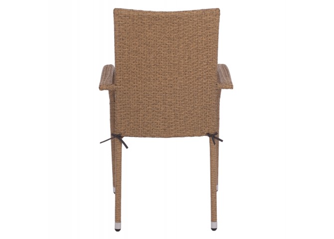 ΠΟΛΥΘΡΟΝΑ ΜΕΤΑΛΛΙΚΗ ΜΕ ΜΑΞΙΛΑΡΙ WICKER ΚΑΦΕ 55x64x93Υ εκ.