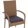 ΠΟΛΥΘΡΟΝΑ ΜΕΤΑΛΛΙΚΗ ΜΕ ΜΑΞΙΛΑΡΙ WICKER ΚΑΦΕ 55x64x93Υ εκ.