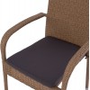ΠΟΛΥΘΡΟΝΑ ΜΕΤΑΛΛΙΚΗ ΜΕ ΜΑΞΙΛΑΡΙ WICKER ΚΑΦΕ 55x64x93Υ εκ.