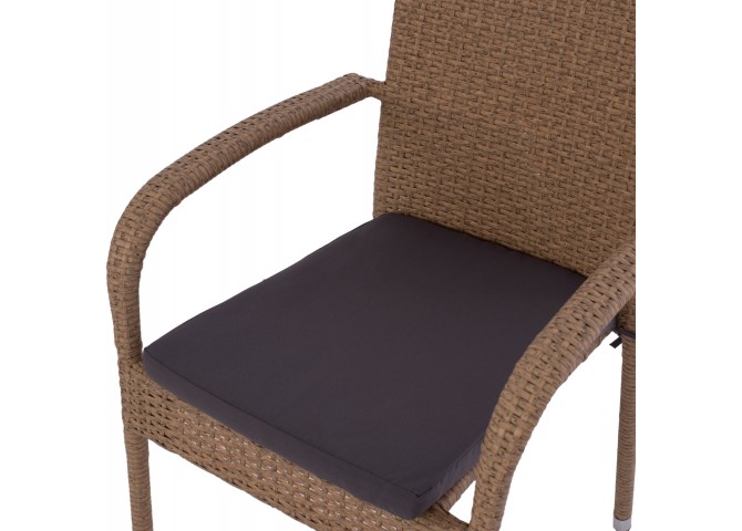 ΠΟΛΥΘΡΟΝΑ ΜΕΤΑΛΛΙΚΗ ΜΕ ΜΑΞΙΛΑΡΙ WICKER ΚΑΦΕ 55x64x93Υ εκ.