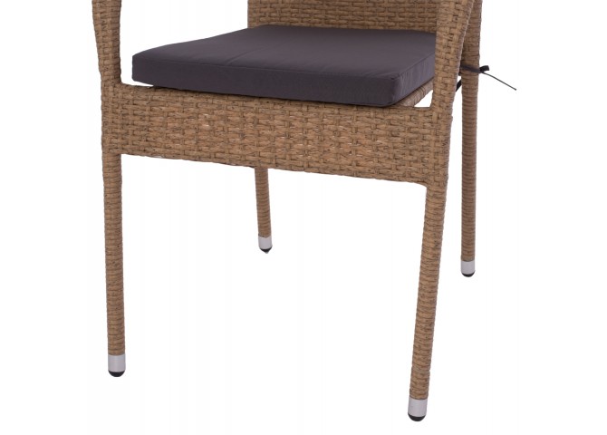 ΠΟΛΥΘΡΟΝΑ ΜΕΤΑΛΛΙΚΗ ΜΕ ΜΑΞΙΛΑΡΙ WICKER ΚΑΦΕ 55x64x93Υ εκ.