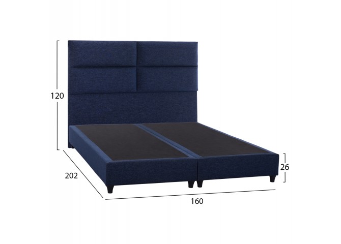 ΚΡΕΒΑΤΙ MILO ΑΠΟ ΜΠΛΕ ΥΦΑΣΜΑ HM616.08 ΓΙΑ ΣΤΡΩΜΑ 160x200 εκ.
