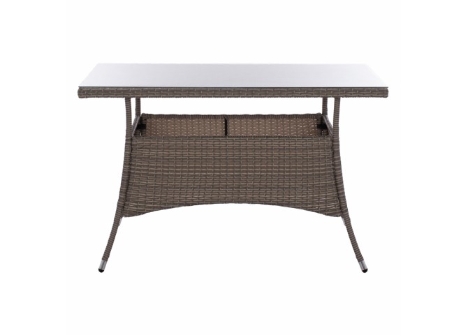 ΤΡΑΠΕΖΙ ΜΕΤΑΛΛΙΚΟ MILITARY RATTAN ΓΚΡΙ HM5141.31 120x70x75Υ εκ.