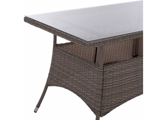 ΤΡΑΠΕΖΙ ΜΕΤΑΛΛΙΚΟ MILITARY RATTAN ΓΚΡΙ HM5141.31 120x70x75Υ εκ.