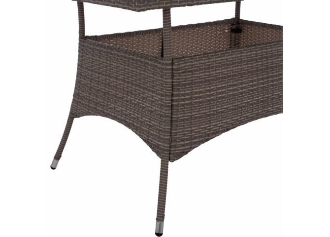 ΤΡΑΠΕΖΙ ΜΕΤΑΛΛΙΚΟ MILITARY RATTAN ΓΚΡΙ HM5141.31 120x70x75Υ εκ.