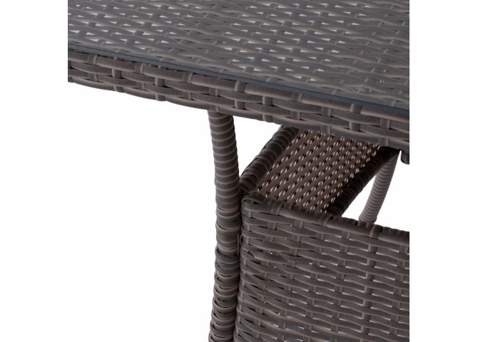 ΤΡΑΠΕΖΙ ΜΕΤΑΛΛΙΚΟ MILITARY RATTAN ΓΚΡΙ HM5141.31 120x70x75Υ εκ.