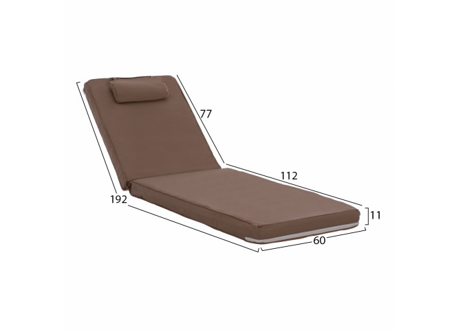 ΜΑΞΙΛΑΡΙ ΞΑΠΛΩΣΤΡΑΣ TEXTILENE 600gr/m2 2X1 SIFNOS ΜΟΚΑ HM11237.04T 194x70x11εκ.
