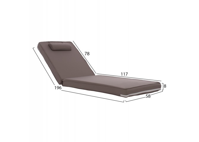 ΜΑΞΙΛΑΡΙ ΞΑΠΛΩΣΤΡΑΣ TEXTILENE 600gr/m2 2X1 SIFNOS HM11236.04T 196(117+1+78)x58x8 εκ.σ