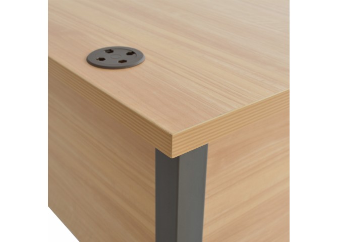 Γωνιακό γραφείο με αριστερή γωνία 160x120cm σε φυσική απόχρωση οξιάς