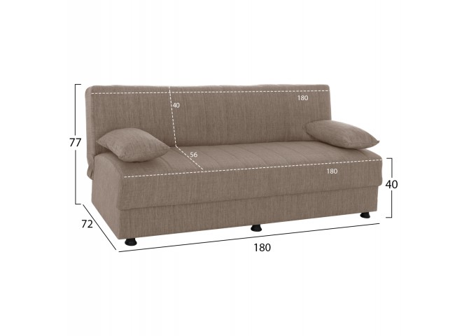 ΚΑΝΑΠΕΣ ΚΡΕΒΑΤΙ ANDRI ΤΡΙΘΕΣΙΟΣ ΜΠΕΖ HM3239.04 180x72x77 εκ.