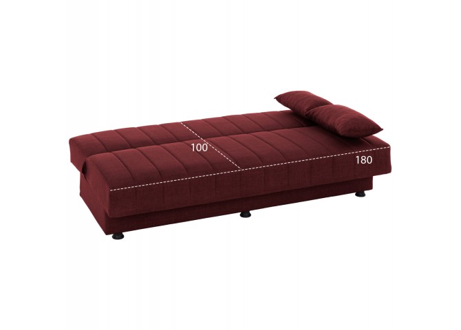 ΚΑΝΑΠΕΣ ΚΡΕΒΑΤΙ ANDRI ΤΡΙΘΕΣΙΟΣ ΚΟΚΚΙΝΟ HM3239.06 180x72x77 εκ.