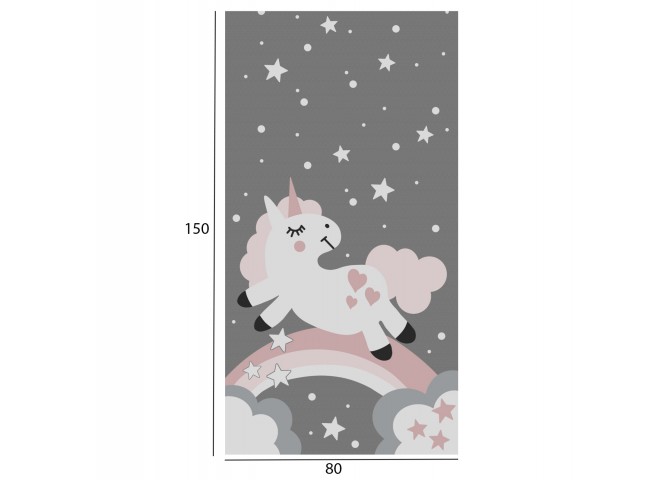ΠΑΙΔΙΚΟ ΧΑΛΙ ΜΕ ΚΡΟΣΙΑ HM7678.15 UNICORN ΓΚΡΙ 80Χ150 εκ.
