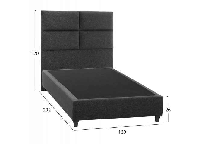 ΚΡΕΒΑΤΙ MILO ΑΠΟ ΓΚΡΙ ΥΦΑΣΜΑ HM646.01 ΓΙΑ ΣΤΡΩΜΑ 120x200 εκ.