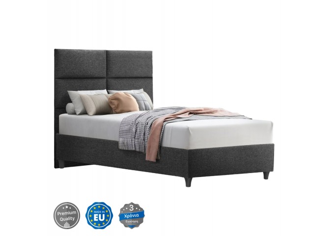 ΚΡΕΒΑΤΙ MILO ΑΠΟ ΓΚΡΙ ΥΦΑΣΜΑ HM646.01 ΓΙΑ ΣΤΡΩΜΑ 120x200 εκ.