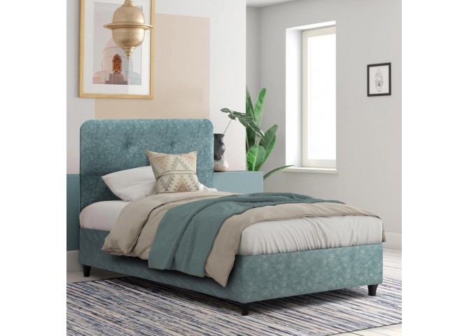 ΚΡΕΒΑΤΙ DOLORES ΑΠΟ ΥΦΑΣΜΑ LIGHT GREEN HM649.27 ΓΙΑ ΣΤΡΩΜΑ 90x200 εκ.