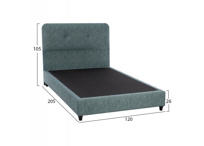 ΚΡΕΒΑΤΙ DOLORES ΑΠΟ ΥΦΑΣΜΑ LIGHT GREEN HM649.27 ΓΙΑ ΣΤΡΩΜΑ 90x200 εκ.