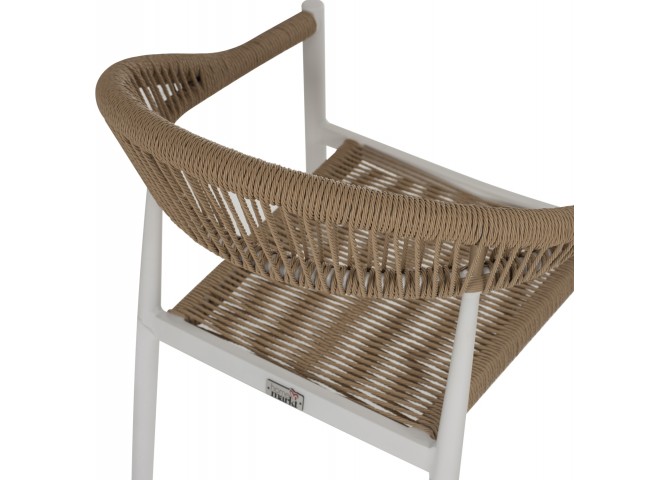 ΠΟΛΥΘΡΟΝΑ ΑΛΟΥΜΙΝΙΟΥ ΛΕΥΚΗ PΕ RATTAN ΜΠΕΖ HM5854.01 55.5x58.5x78 εκ.
