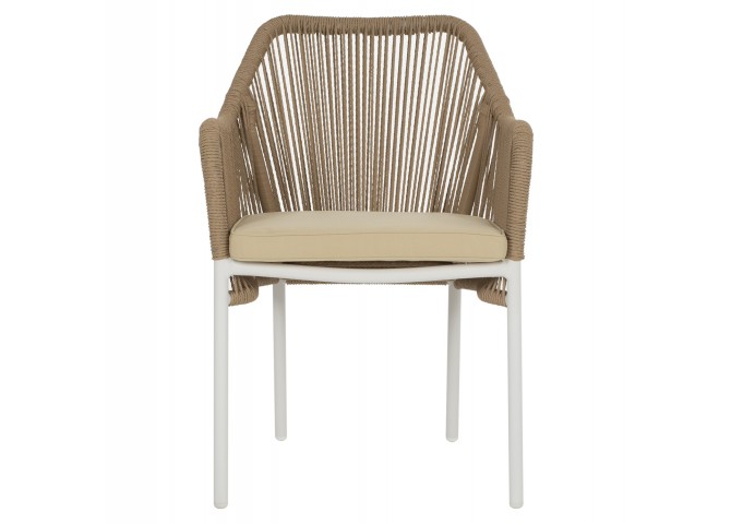 ΠΟΛΥΘΡΟΝΑ ΑΛΟΥΜΙΝΙΟΥ HM5855.01 ΛΕΥΚΟ ΜΕ ΣΧΟΙΝΙ WICKER PE ΜΠΕΖ 56x66x82 εκ.