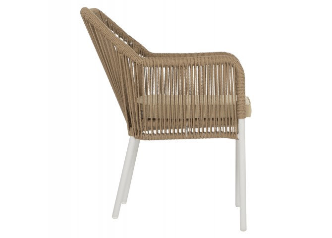 ΠΟΛΥΘΡΟΝΑ ΑΛΟΥΜΙΝΙΟΥ HM5855.01 ΛΕΥΚΟ ΜΕ ΣΧΟΙΝΙ WICKER PE ΜΠΕΖ 56x66x82 εκ.