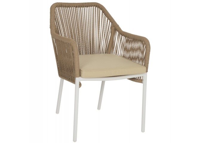 ΠΟΛΥΘΡΟΝΑ ΑΛΟΥΜΙΝΙΟΥ HM5855.01 ΛΕΥΚΟ ΜΕ ΣΧΟΙΝΙ WICKER PE ΜΠΕΖ 56x66x82 εκ.