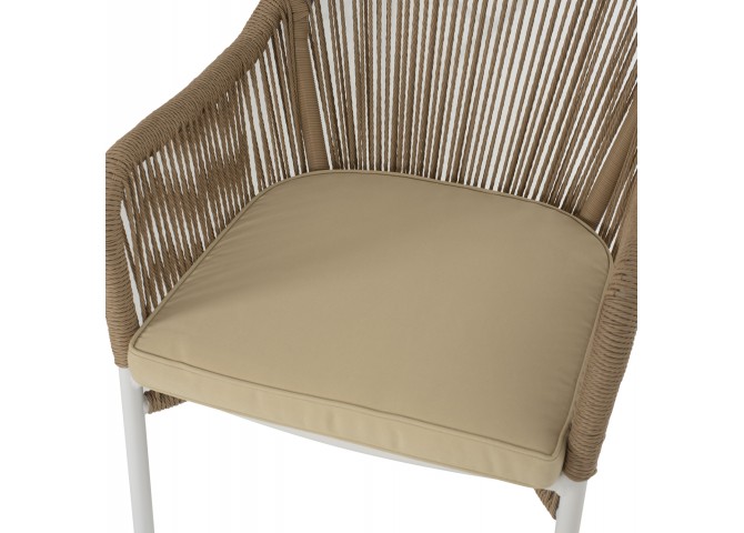 ΠΟΛΥΘΡΟΝΑ ΑΛΟΥΜΙΝΙΟΥ HM5855.01 ΛΕΥΚΟ ΜΕ ΣΧΟΙΝΙ WICKER PE ΜΠΕΖ 56x66x82 εκ.