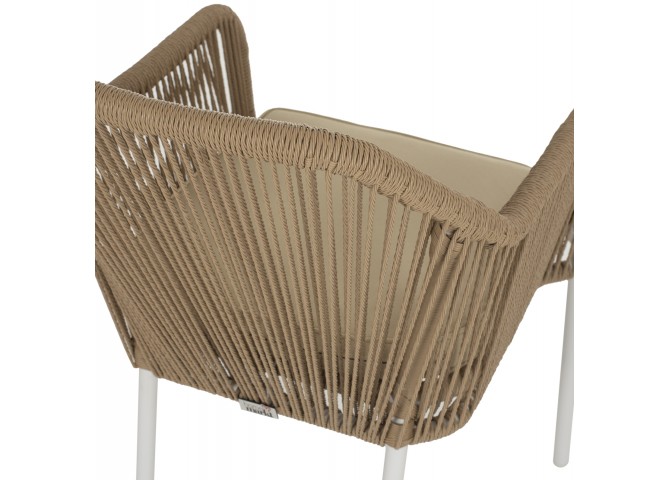ΠΟΛΥΘΡΟΝΑ ΑΛΟΥΜΙΝΙΟΥ HM5855.01 ΛΕΥΚΟ ΜΕ ΣΧΟΙΝΙ WICKER PE ΜΠΕΖ 56x66x82 εκ.