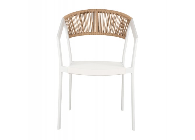 ΠΟΛΥΘΡΟΝΑ ΑΛΟΥΜΙΝΙΟΥ ΛΕΥΚΗ PE RATTAN TEXTLINE 45x63x82Υεκ.HM5891.02