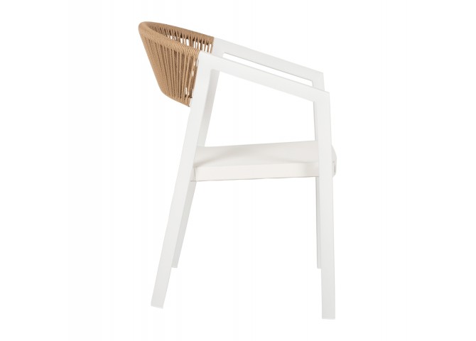 ΠΟΛΥΘΡΟΝΑ ΑΛΟΥΜΙΝΙΟΥ ΛΕΥΚΗ PE RATTAN TEXTLINE 45x63x82Υεκ.HM5891.02