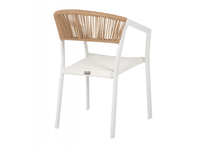 ΠΟΛΥΘΡΟΝΑ ΑΛΟΥΜΙΝΙΟΥ ΛΕΥΚΗ PE RATTAN TEXTLINE 45x63x82Υεκ.HM5891.02
