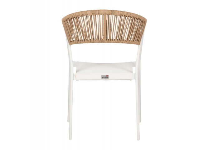 ΠΟΛΥΘΡΟΝΑ ΑΛΟΥΜΙΝΙΟΥ ΛΕΥΚΗ PE RATTAN TEXTLINE 45x63x82Υεκ.HM5891.02