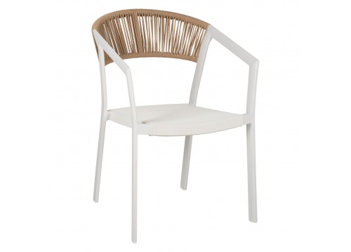 ΠΟΛΥΘΡΟΝΑ ΑΛΟΥΜΙΝΙΟΥ ΛΕΥΚΗ PE RATTAN TEXTLINE 45x63x82Υεκ.HM5891.02