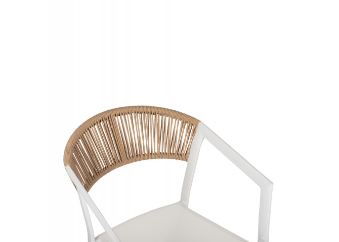 ΠΟΛΥΘΡΟΝΑ ΑΛΟΥΜΙΝΙΟΥ ΛΕΥΚΗ PE RATTAN TEXTLINE 45x63x82Υεκ.HM5891.02