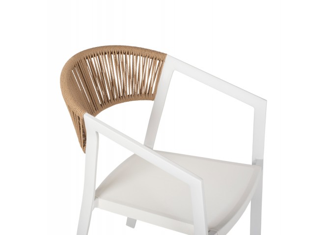 ΠΟΛΥΘΡΟΝΑ ΑΛΟΥΜΙΝΙΟΥ ΛΕΥΚΗ PE RATTAN TEXTLINE 45x63x82Υεκ.HM5891.02