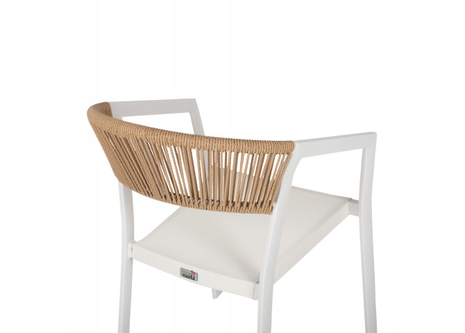 ΠΟΛΥΘΡΟΝΑ ΑΛΟΥΜΙΝΙΟΥ ΛΕΥΚΗ PE RATTAN TEXTLINE 45x63x82Υεκ.HM5891.02