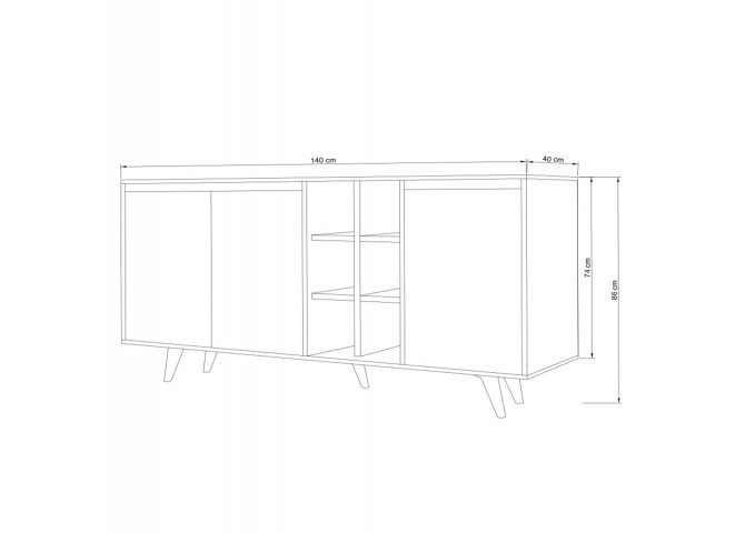 ΜΠΟΥΦΕΣ ΜΕΛΑΜΙΝΗΣ ΚΑΡΥΔΙ ΚΑΙ ΛΕΥΚΟ 140x40x86Yεκ.HM9432.02