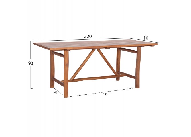 ΤΡΑΠΕΖΙ ΑΠΟ ΞΥΛΟ ΜΑΣΙΦ ΤΕΑΚ 220X100X78Υεκ.HM9390.01