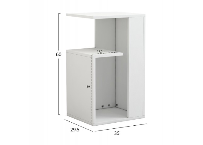 ΒΟΗΘΗΤΙΚΟ ΤΡΑΠΕΖΙ DAWN ΜΕΛΑΜΙΝΗΣ ΛΕΥΚΟ 35X29,5X60Yεκ.HM8880.11