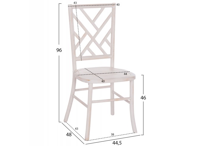 ΚΑΡΕΚΛΑ ΕΠΑΓΓΕΛΜΑΤΙΚΗ ΤΟΟΝ ΞΥΛΟ WHITE WASH 41x46x95Υεκ.HM9410.05