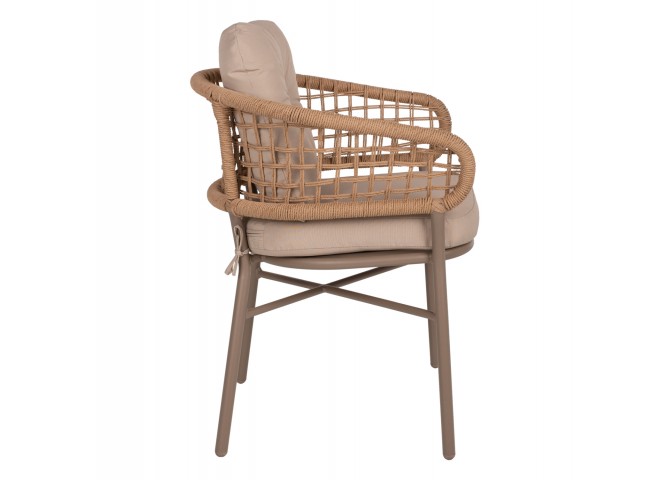 ΠΟΛΥΘΡΟΝΑ ΑΛΟΥΜΙΝΙΟΥ ΜΟΚΑ ΕΠΑΓΓΕΛΜ. RATTAN & ΜΑΞΙΛΑΡΙ ΜΠΕΖ 57x61x74Yεκ.HM5863.02