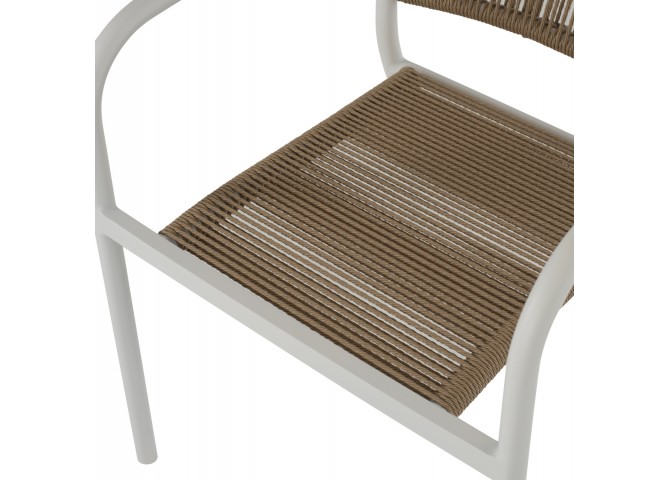 ΠΟΛΥΘΡΟΝΑ ΑΛΟΥΜΙΝΙΟΥ ΛΕΥΚΟ ΜΕ PE RATTAN WICKER HM5856.01 57x63x80Yεκ.