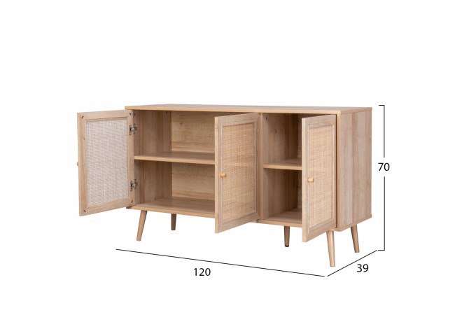 ΜΠΟΥΦΕΣ ΜΕΛΑΜΙΝΗΣ COLM- ΣΥΝΘ. RATTAN ΣΤΙΣ ΠΟΡΤΕΣ HM9220.11 120Χ39Χ70Υεκ.