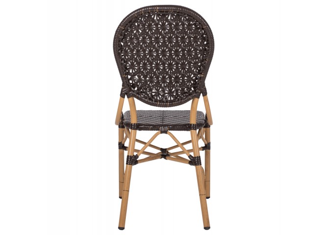 ΚΑΡΕΚΛΑ ΑΛΟΥΜΙΝΙΟΥ BAMBOO LOOK ΜΕ ΚΑΦΕ PE RATTAN HM5925.01 47x58x95Yεκ.