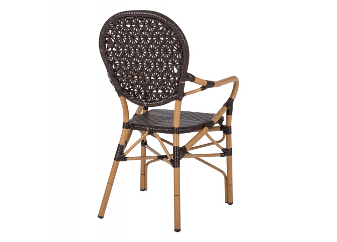 ΠΟΛΥΘΡΟΝΑ ΑΛΟΥΜΙΝΙΟΥ BAMBOO LOOK ΚΑΦΕ ΚΑΙ ΚΑΦΕ PE RATTAN HM5926.01 56x62x95Yεκ.
