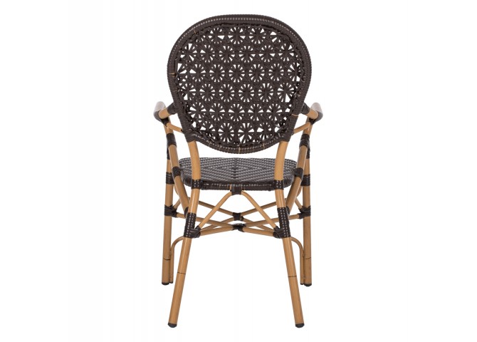 ΠΟΛΥΘΡΟΝΑ ΑΛΟΥΜΙΝΙΟΥ BAMBOO LOOK ΚΑΦΕ ΚΑΙ ΚΑΦΕ PE RATTAN HM5926.01 56x62x95Yεκ.
