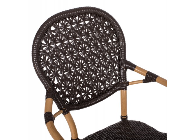 ΠΟΛΥΘΡΟΝΑ ΑΛΟΥΜΙΝΙΟΥ BAMBOO LOOK ΚΑΦΕ ΚΑΙ ΚΑΦΕ PE RATTAN HM5926.01 56x62x95Yεκ.