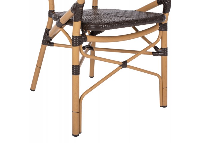 ΠΟΛΥΘΡΟΝΑ ΑΛΟΥΜΙΝΙΟΥ BAMBOO LOOK ΚΑΦΕ ΚΑΙ ΚΑΦΕ PE RATTAN HM5926.01 56x62x95Yεκ.
